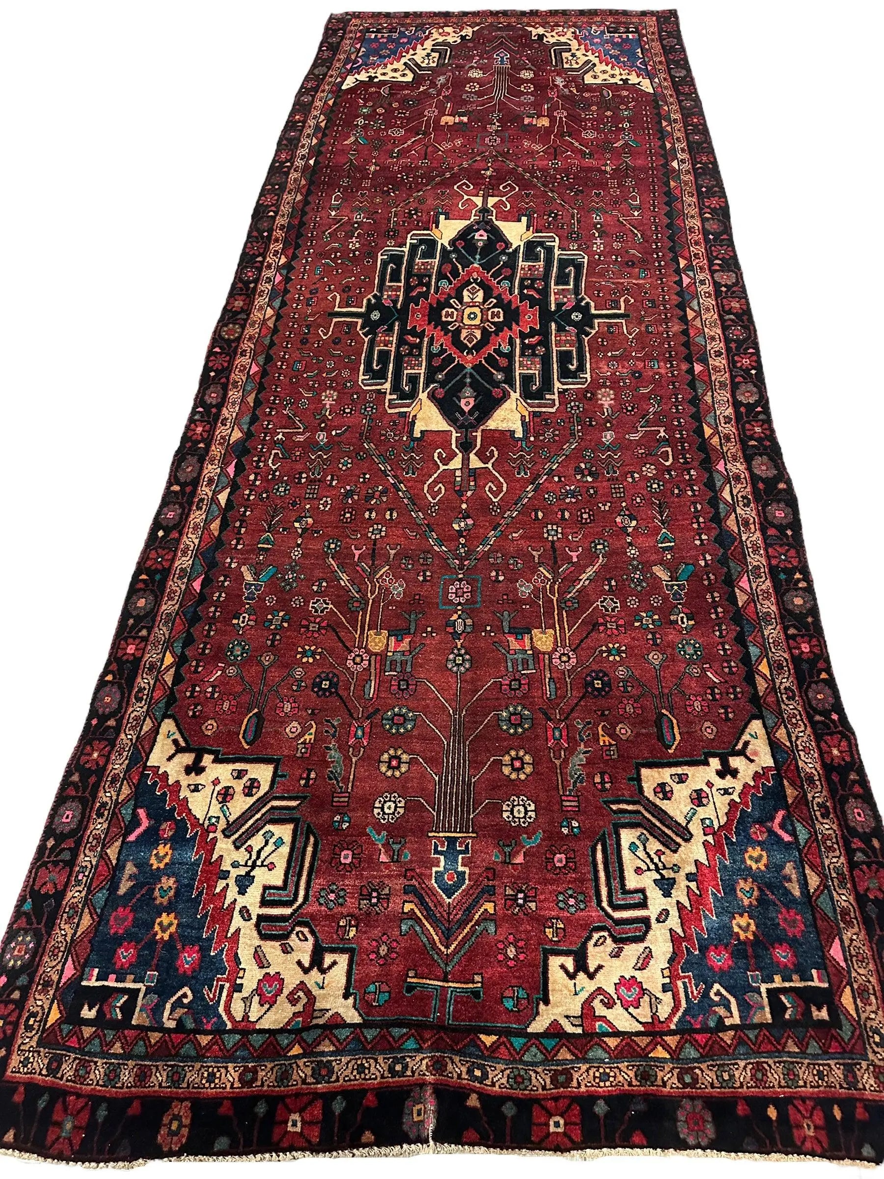 4'2” x 11’4” Hand Knotted Farahan Persian Wool Runner Rug Rugistan