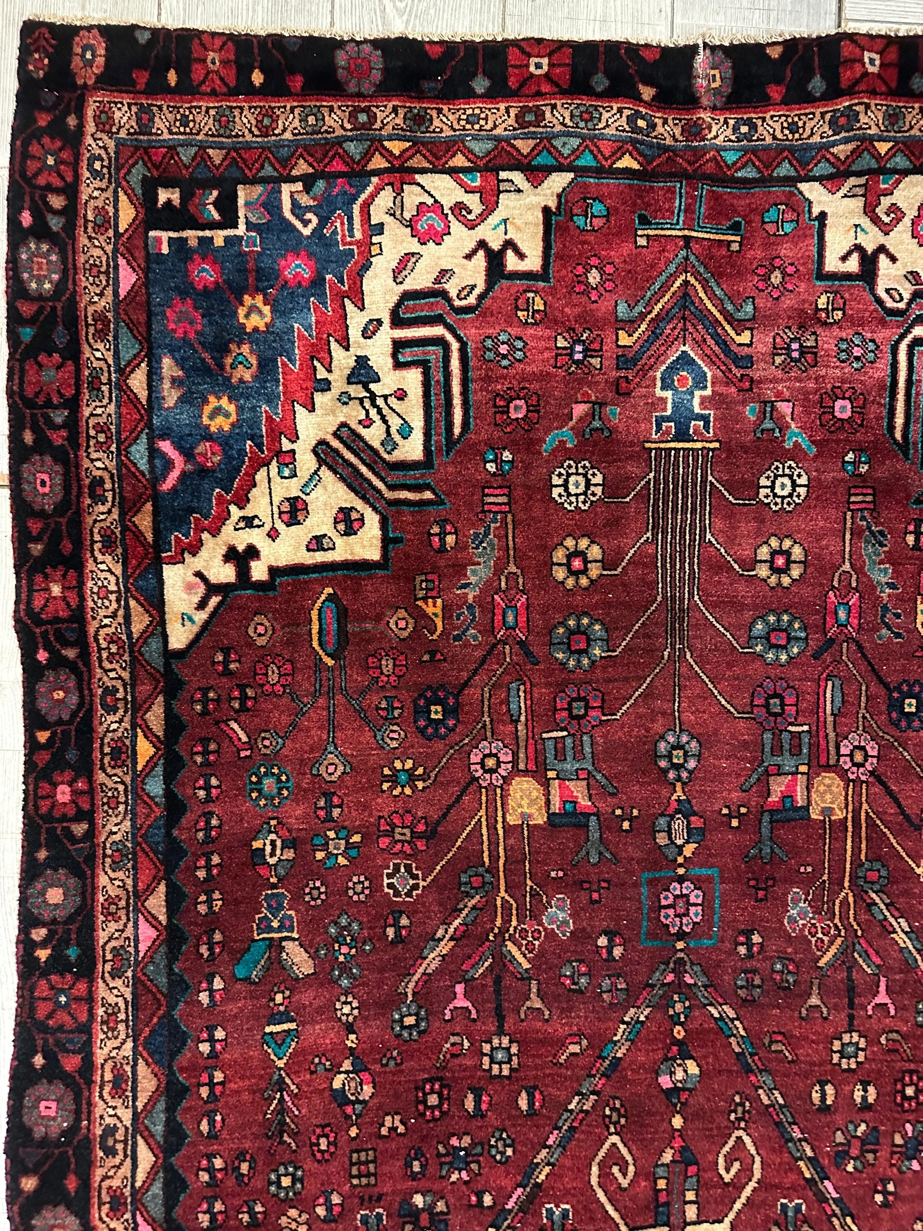 4'2” x 11’4” Hand Knotted Farahan Persian Wool Runner Rug Rugistan