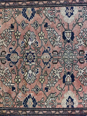 4' 4 x 9' 3 Hand Knotted Ultra Vintage Persian Wool Runner Rug Rugistan