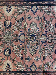 4' 4 x 9' 3 Hand Knotted Ultra Vintage Persian Wool Runner Rug Rugistan