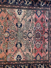 4' 4 x 9' 3 Hand Knotted Ultra Vintage Persian Wool Runner Rug Rugistan