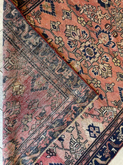 4' 4 x 9' 3 Hand Knotted Ultra Vintage Persian Wool Runner Rug Rugistan