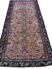 4' 4 x 9' 3 Hand Knotted Ultra Vintage Persian Wool Runner Rug Rugistan