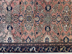4' 4 x 9' 3 Hand Knotted Ultra Vintage Persian Wool Runner Rug Rugistan