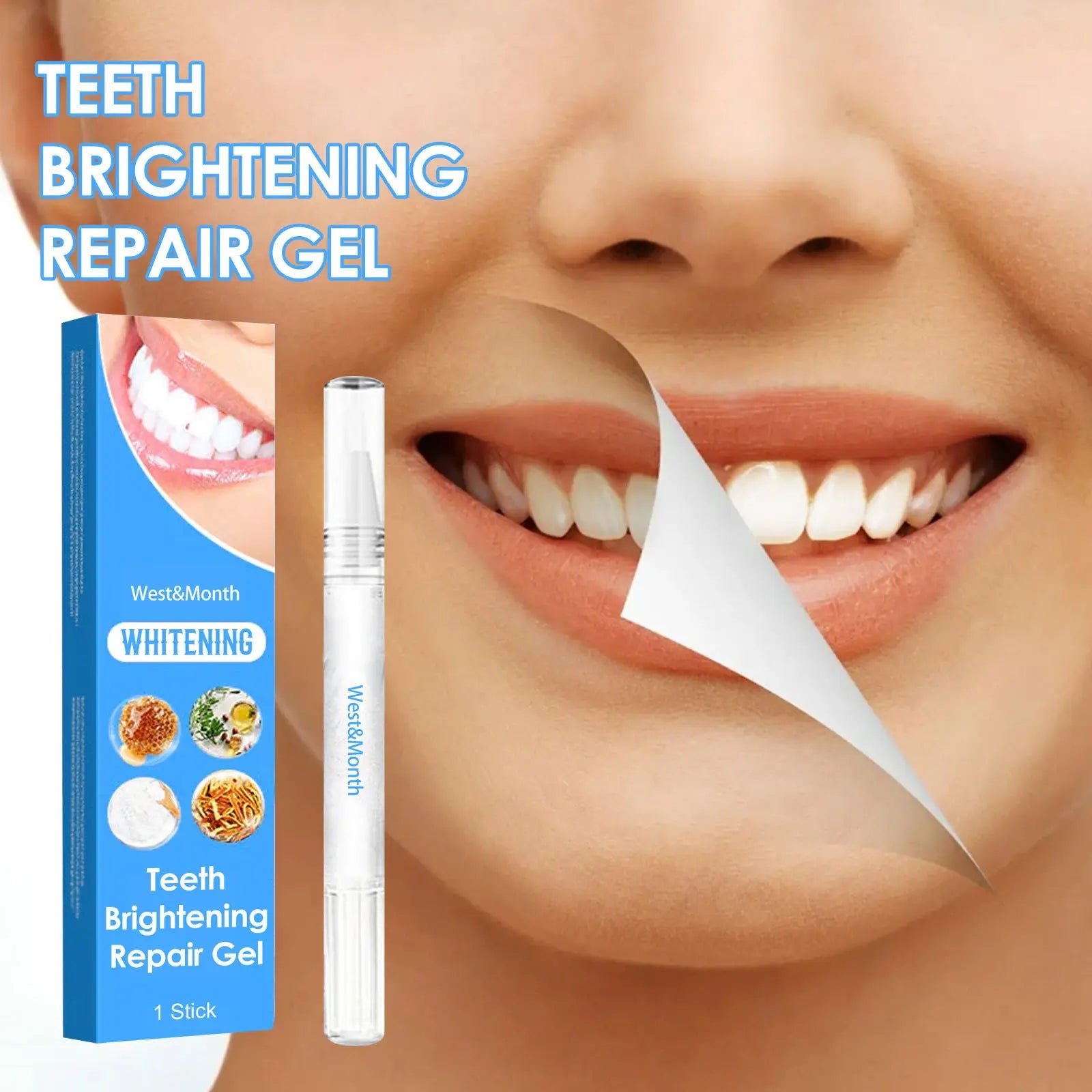 West&Month Teeth Whitening Pen | Gentle & Natural Clean Look Family Shopolf