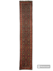 3’4” x 17’ Karabkah Antique Caucasian Wool on Wool Runner Rugistan