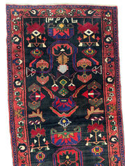 Hand-Knotted Persian Hamadan Runner - 3'6" x 10' | Tribal Wool Rug Rugistan