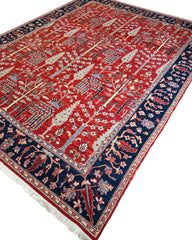 Handwoven Soumak Multicolor Wool Area Rug – 8’ x 10’ Rugistan