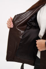 Genuine Mink Fur Embossed Leather Jacket Alaska® Outerwear Company