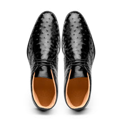 43-594-BLK MARCO Ostrich Quill Chukka Boot, Black
