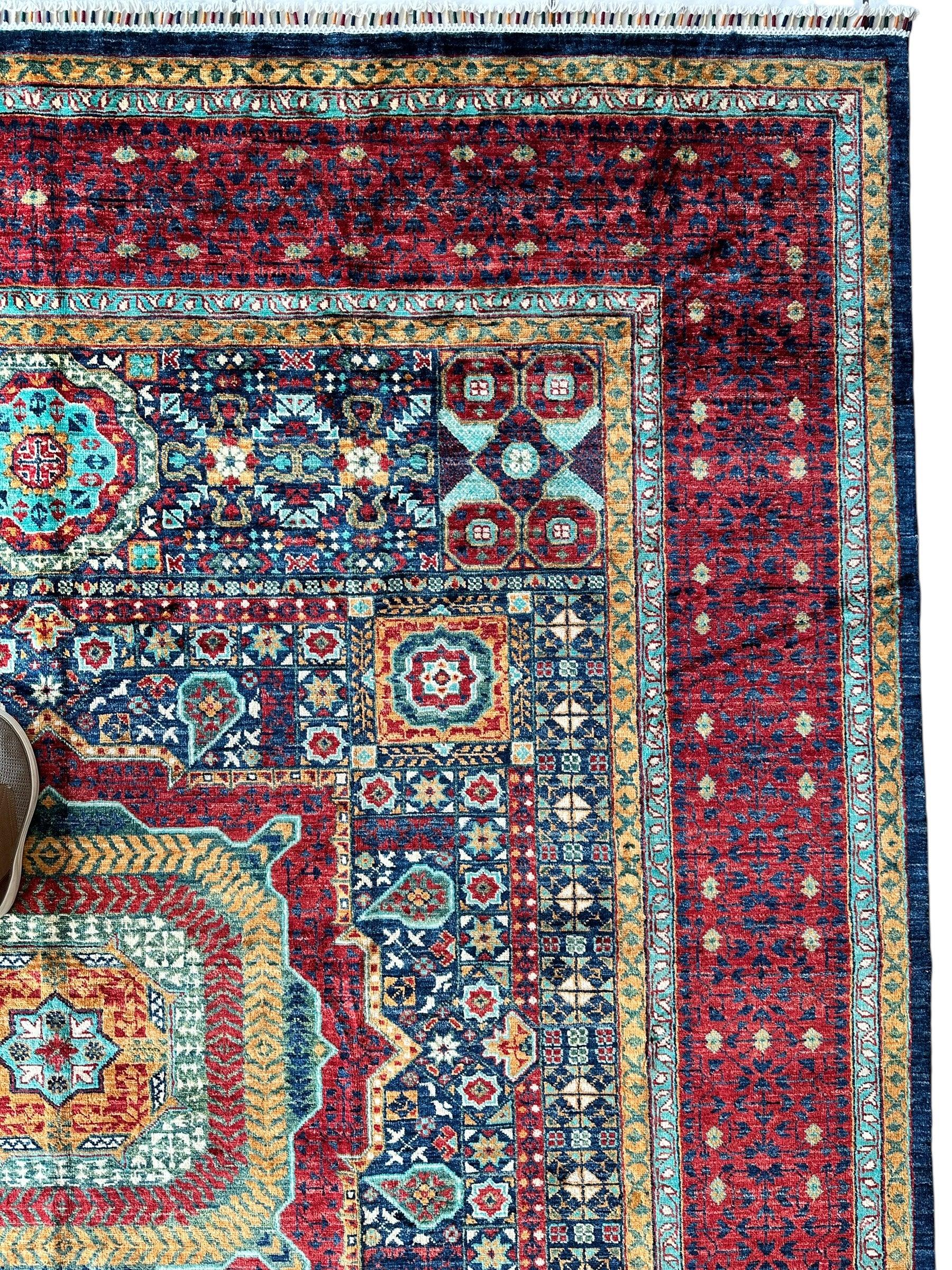 Hand-Knotted Mamluk Wool Rug – 8'4" x 9'9" – Intricate Geometric Masterpiece Rugistan