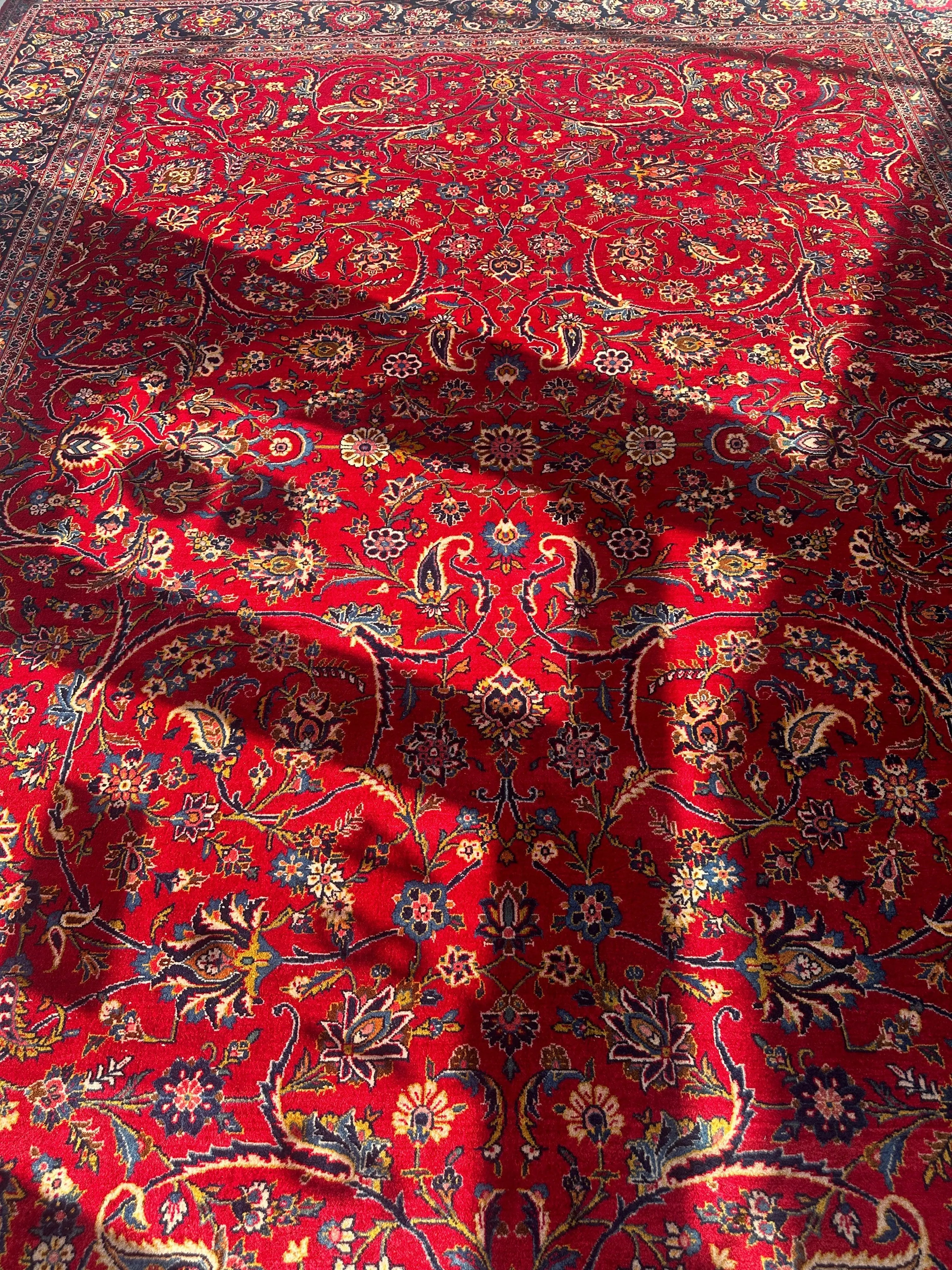 Incredible Persian Kashan All Over Wool Rug 10’2” x 14’ Rugistan