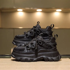 Women's Leather Platform Sneakers Family Shopolf