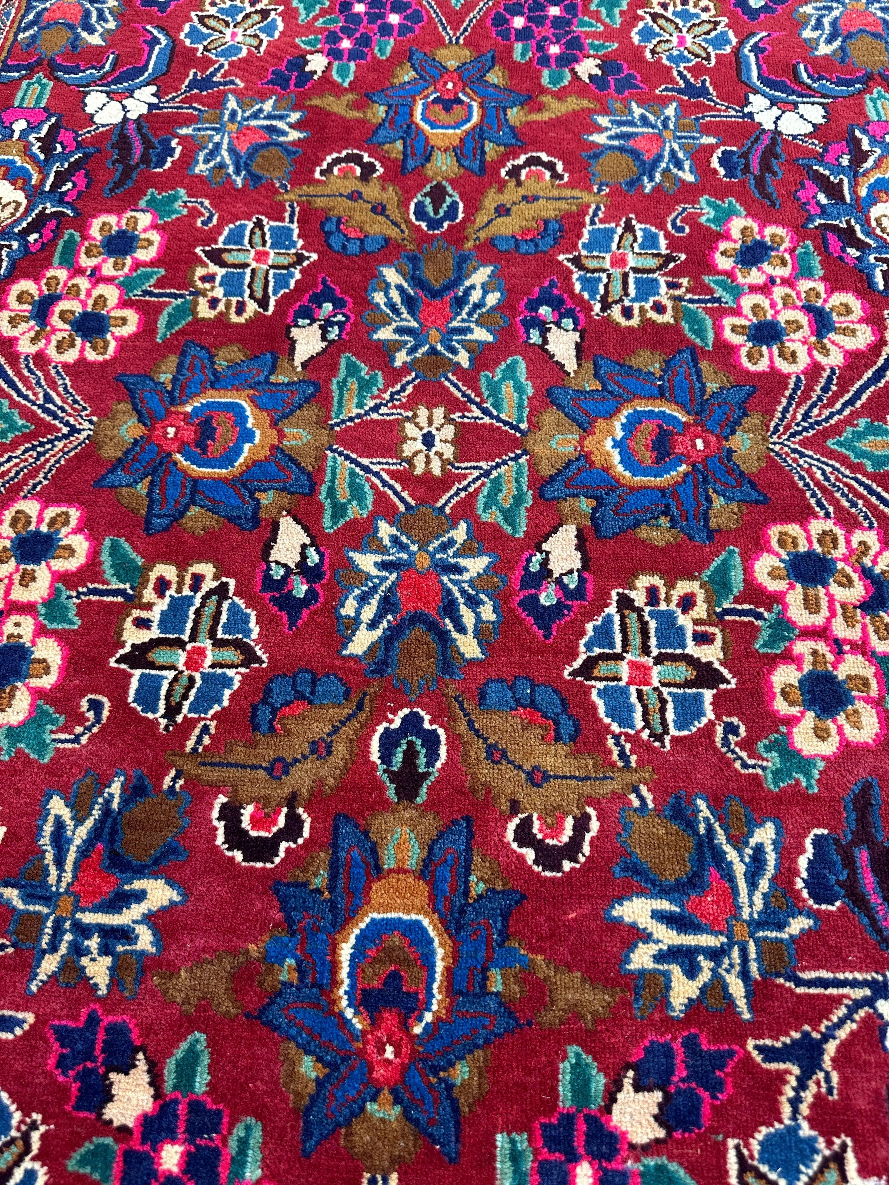 Persian Mashhad I Fine Allover Rug Wool 7 x 10 Rugistan