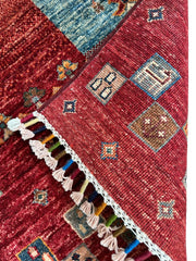 Afghani Khorjin Wool Rug – 7' x 9'10" – Vibrant Geometric & Tribal Patterns Rugistan