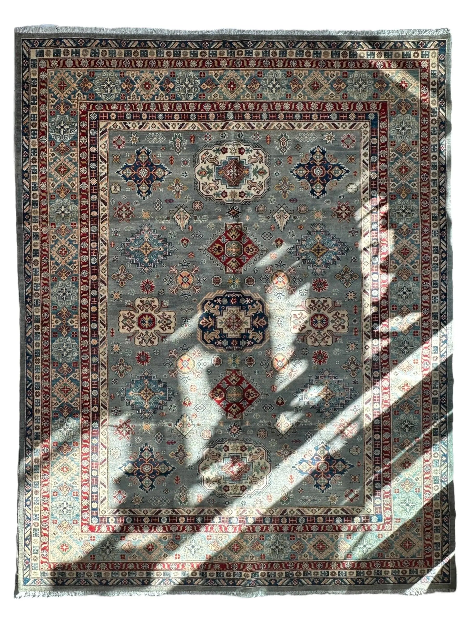 Hand-Knotted Afghani Kazak Wool Rug 8’11” x 11’10” Rugistan
