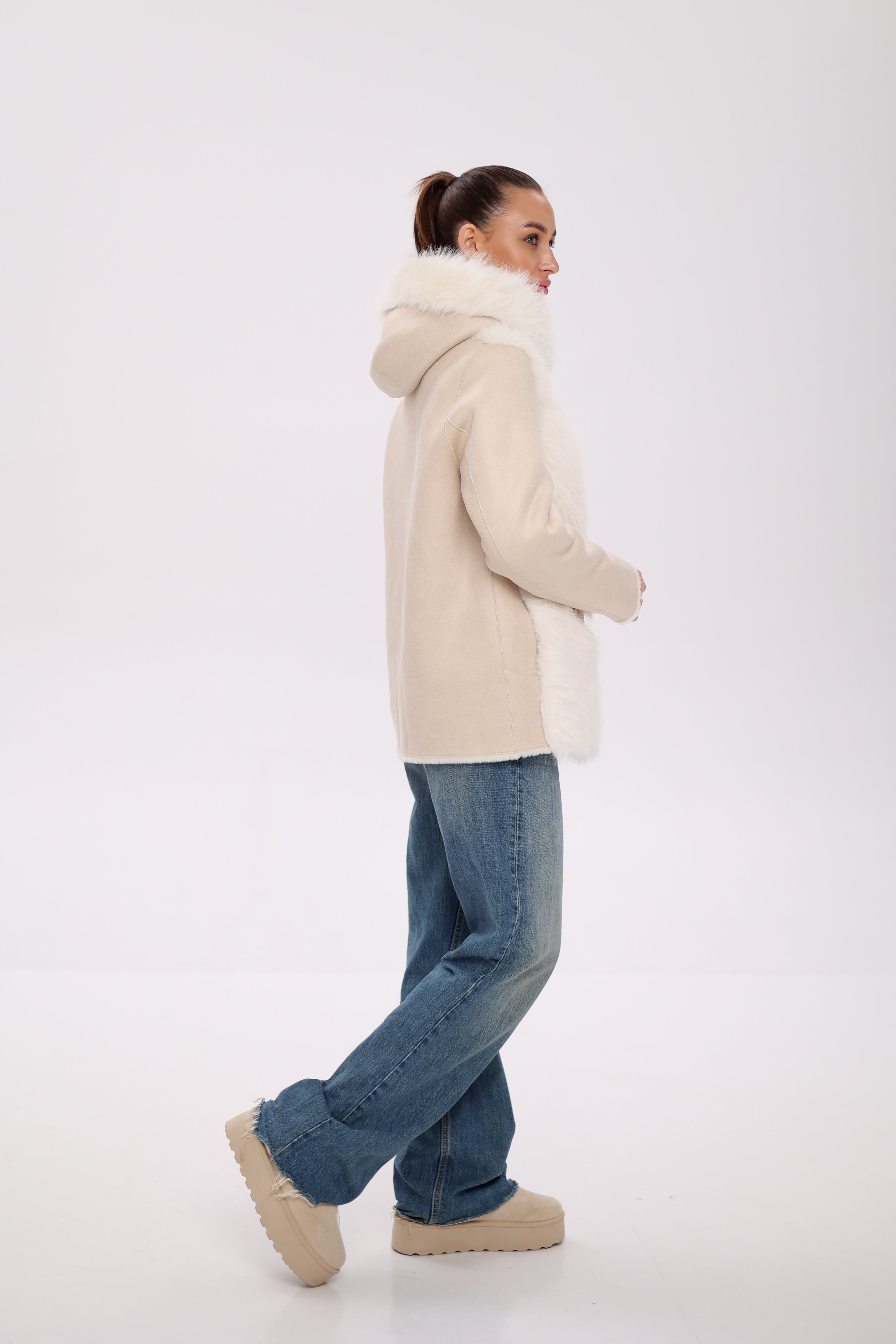 ⇆ Reversible Hooded Wool Blend Jacket Alaska® Outerwear Company