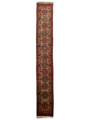 Antique Persian Lambran Runner Rug - 2'5" x 15'7" - Handwoven Wool, Circa 1930s Rugistan