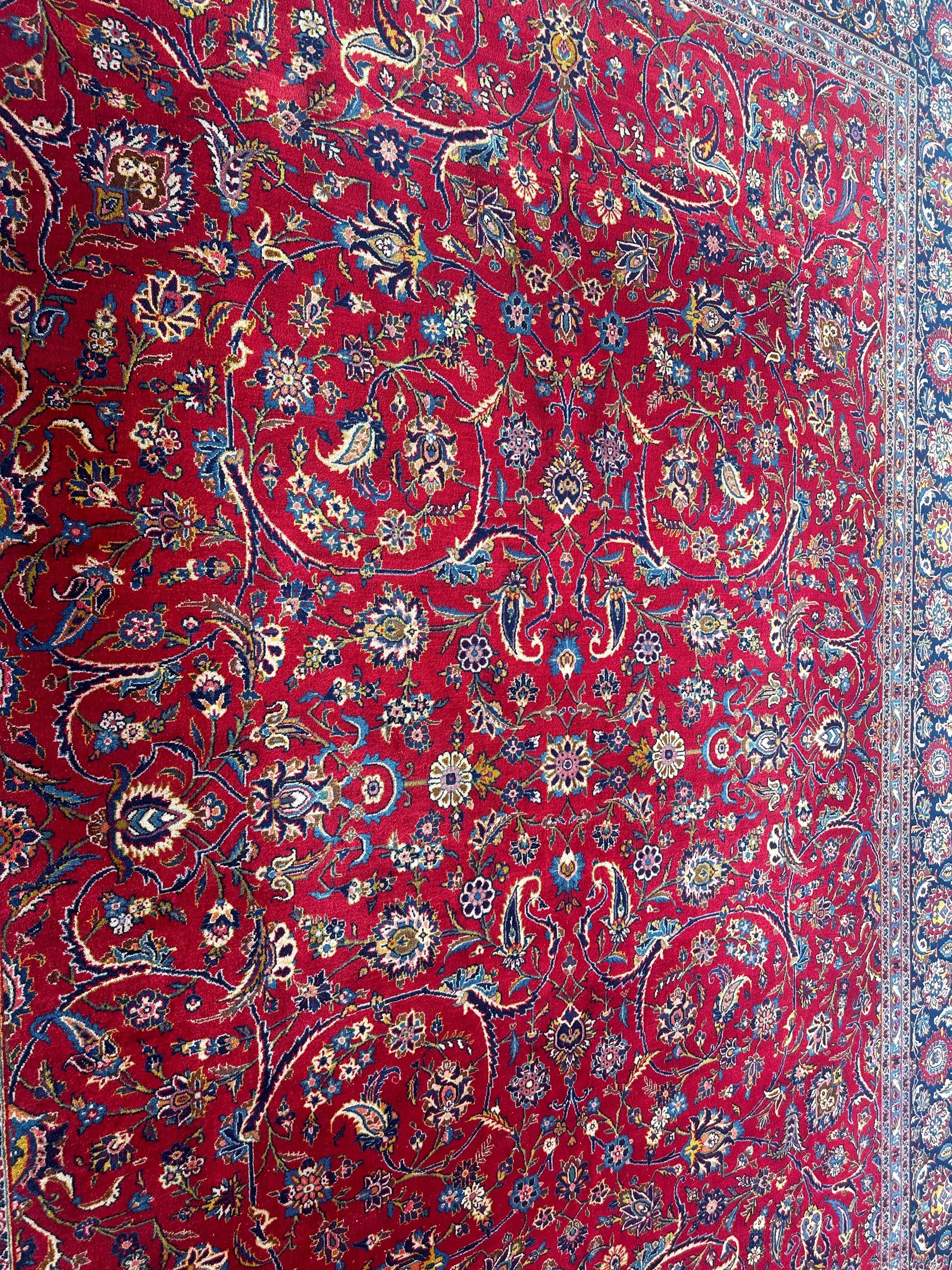 Incredible Persian Kashan All Over Wool Rug 10’2” x 14’ Rugistan