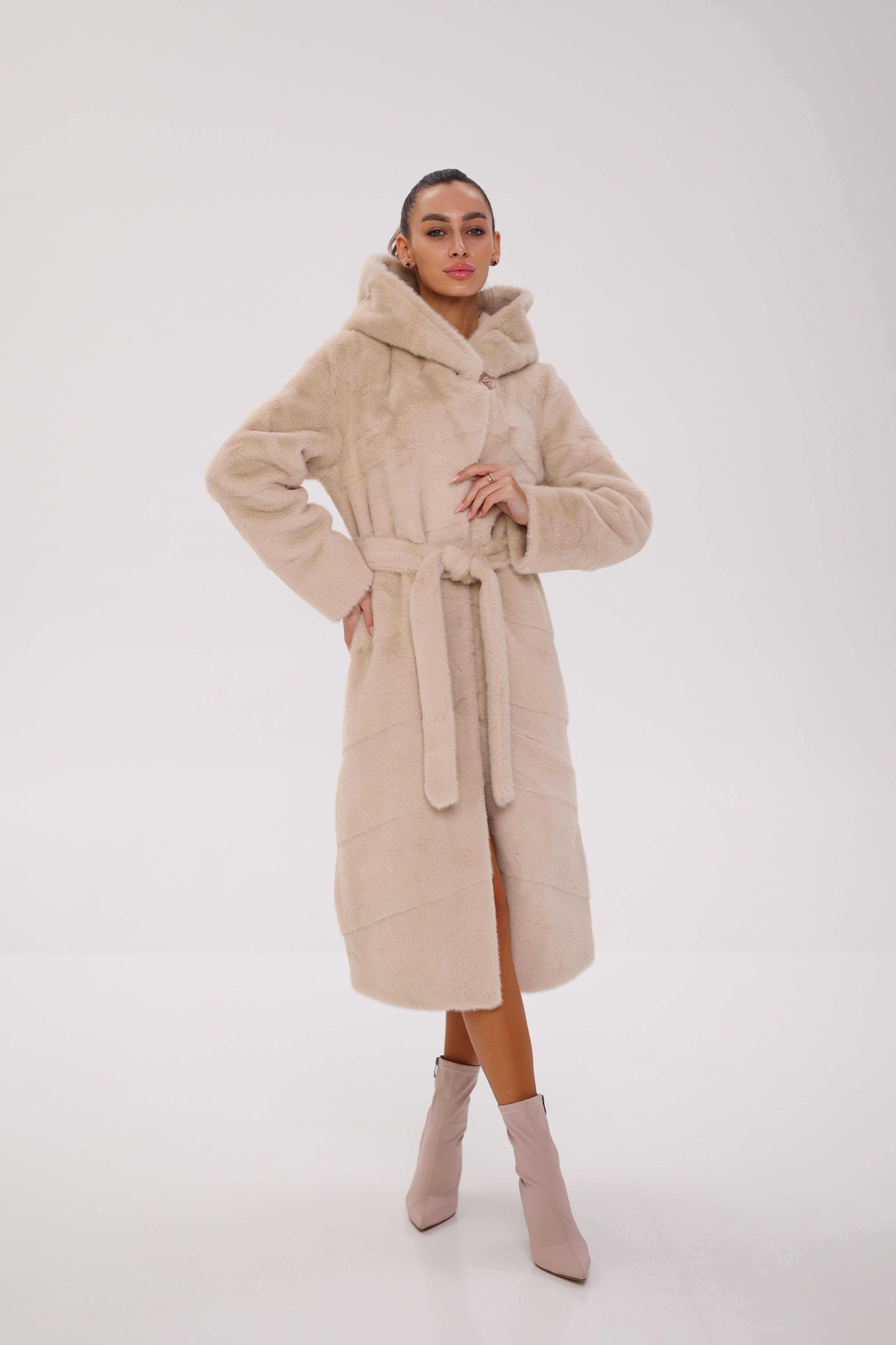 Faux Mink Effect Fur Hooded Coat Alaska® Outerwear Company
