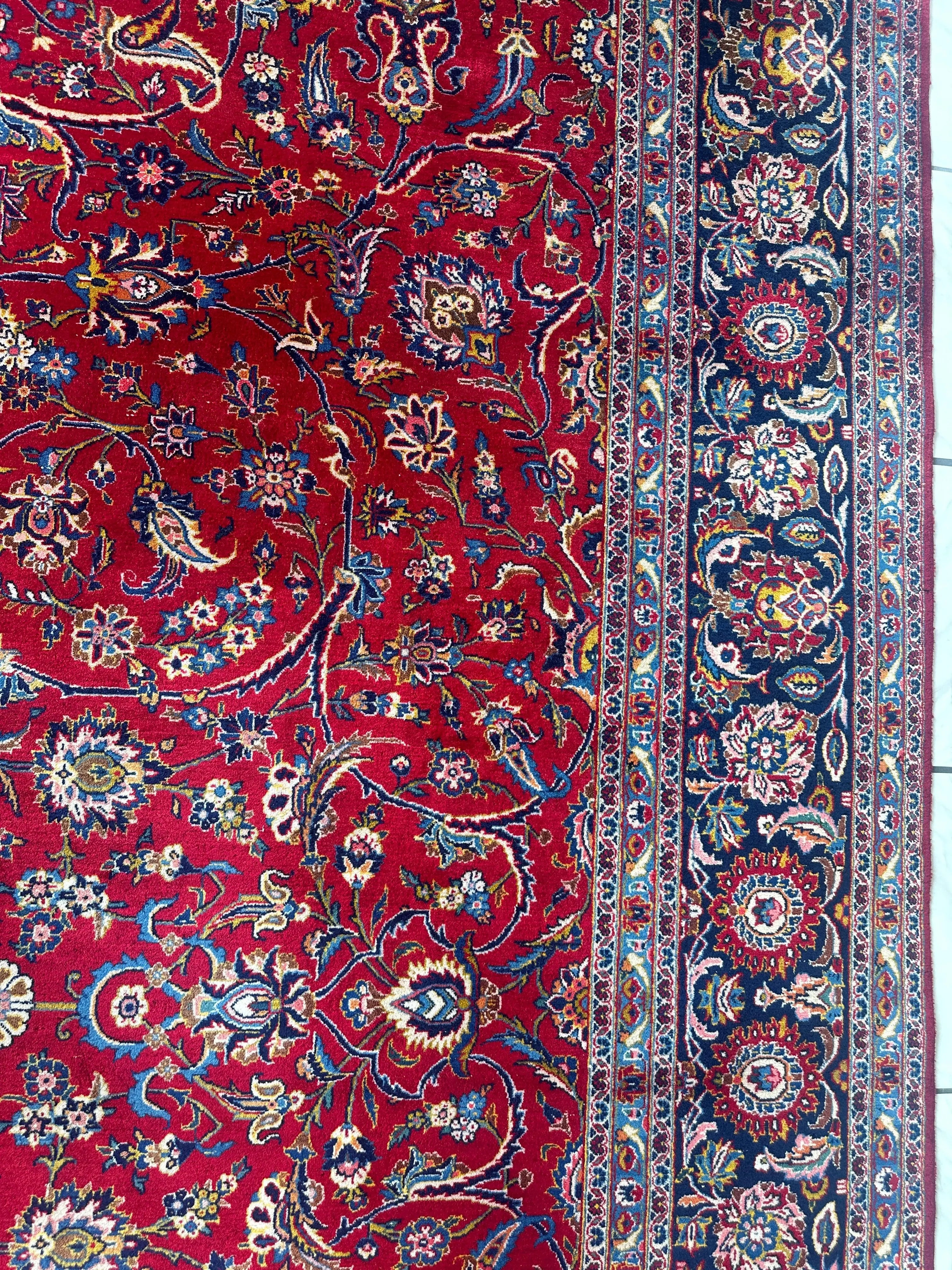 Incredible Persian Kashan All Over Wool Rug 10’2” x 14’ Rugistan
