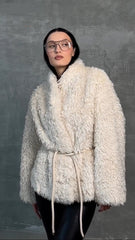 Faux Fur Coat with Leather Belt Alaska® Outerwear Company