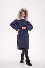 Genuine Silver Fox Down Fill Coat