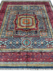 Hand-Knotted Mamluk Wool Rug – 8'4" x 9'9" – Intricate Geometric Masterpiece Rugistan