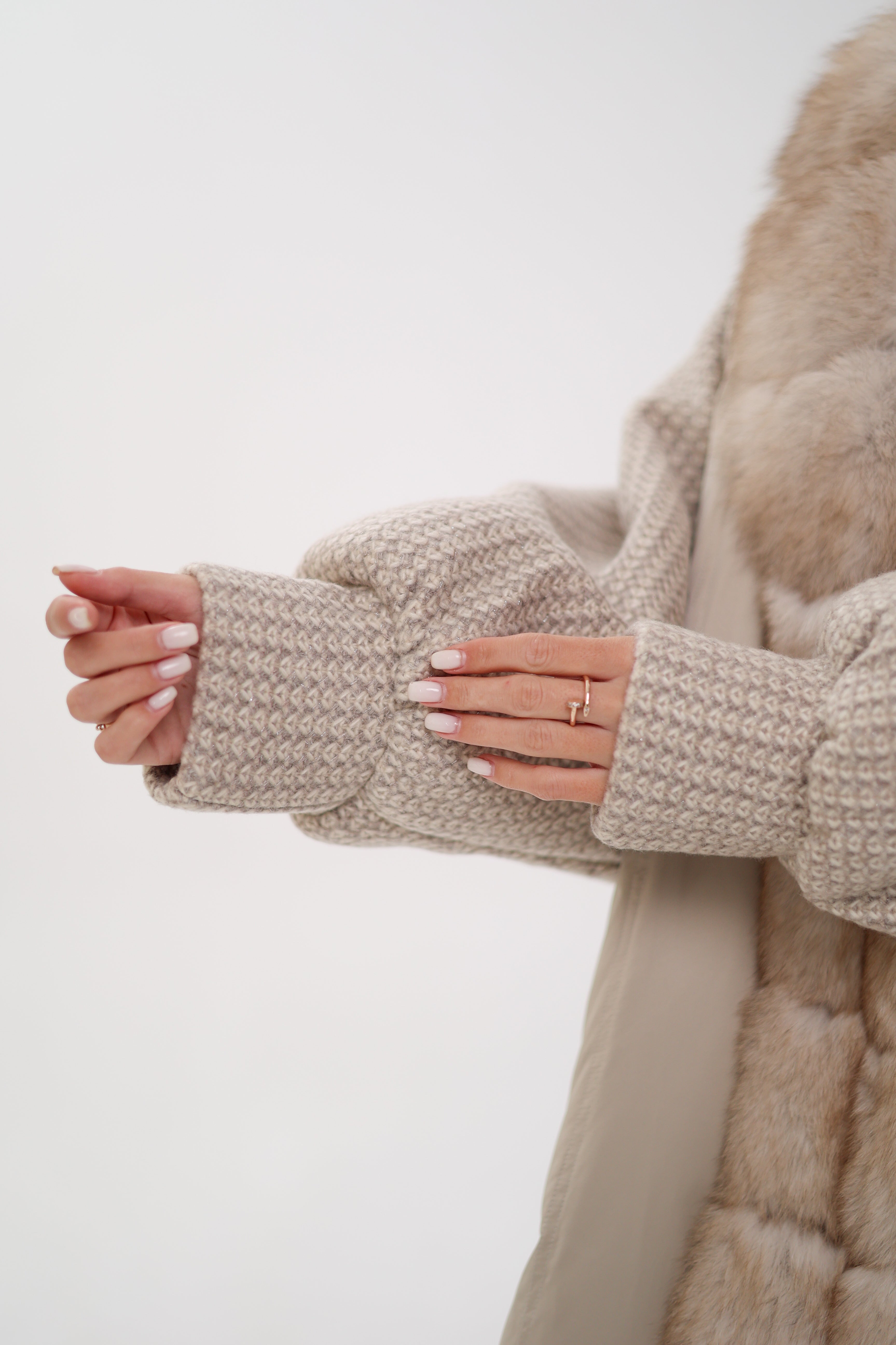 Genuine Polar Fox Boucle Down Coat Alaska® Outerwear Company