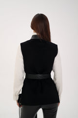 Genuine Mink Fur Leather Trim Wool Vest Alaska® Outerwear Company