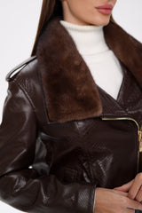 Genuine Mink Fur Embossed Leather Jacket Alaska® Outerwear Company