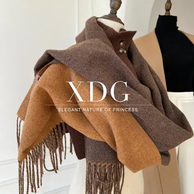 Double-Sided Artificial Wool Scarf Family Shopolf
