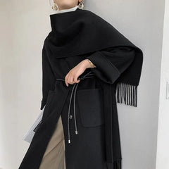 Wool Coat With Scarf Family Shopolf