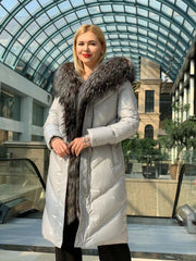 Genuine Silver Fox Fur Belted Parka Coat Alaska® Outerwear Company