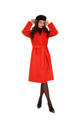 Chester Premium Wool Cashmere Coat in Sicily Red