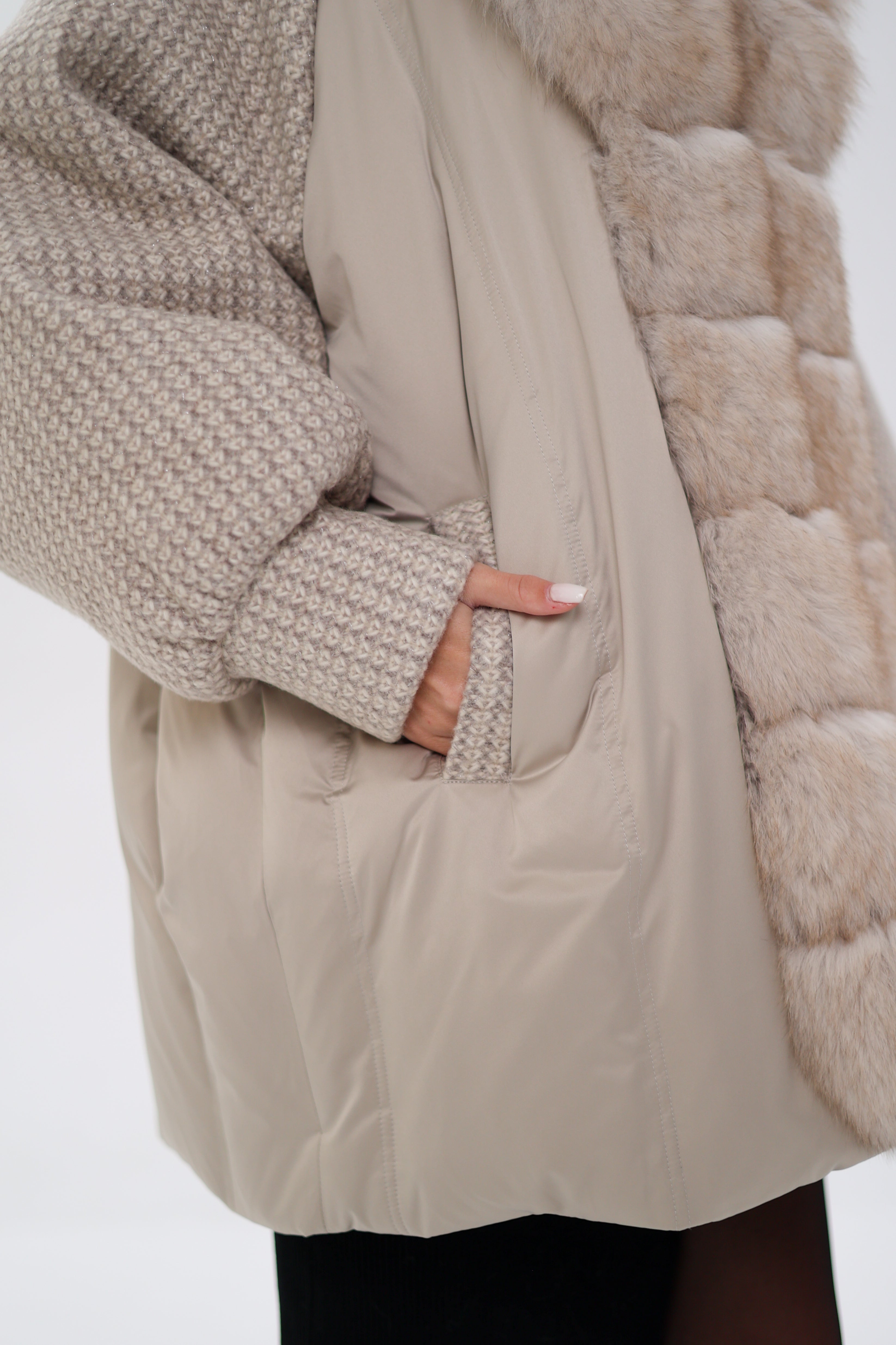 Genuine Polar Fox Boucle Down Coat Alaska® Outerwear Company