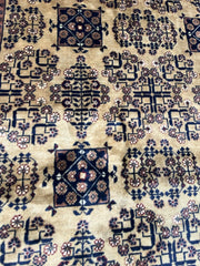 Hand-Knotted Afghan Bukhara Rug 8'4" x 11'10" - Wool, Geometric Patterns Rugistan