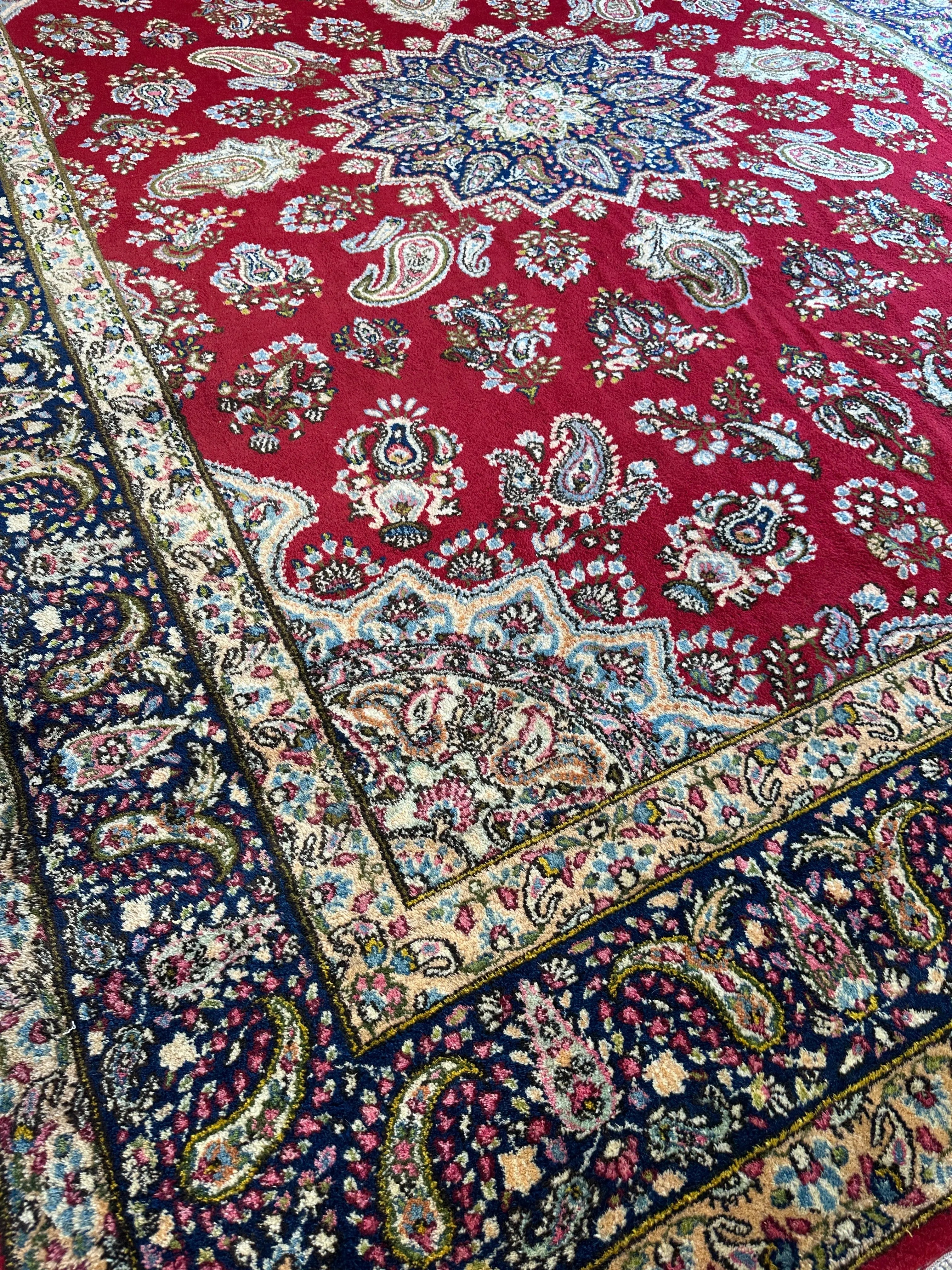 Vintage Kirman Persian Rug | 9’9” x 14’ | Thick Full-Pile Wool | Circa 1960 | K2029 Rugistan