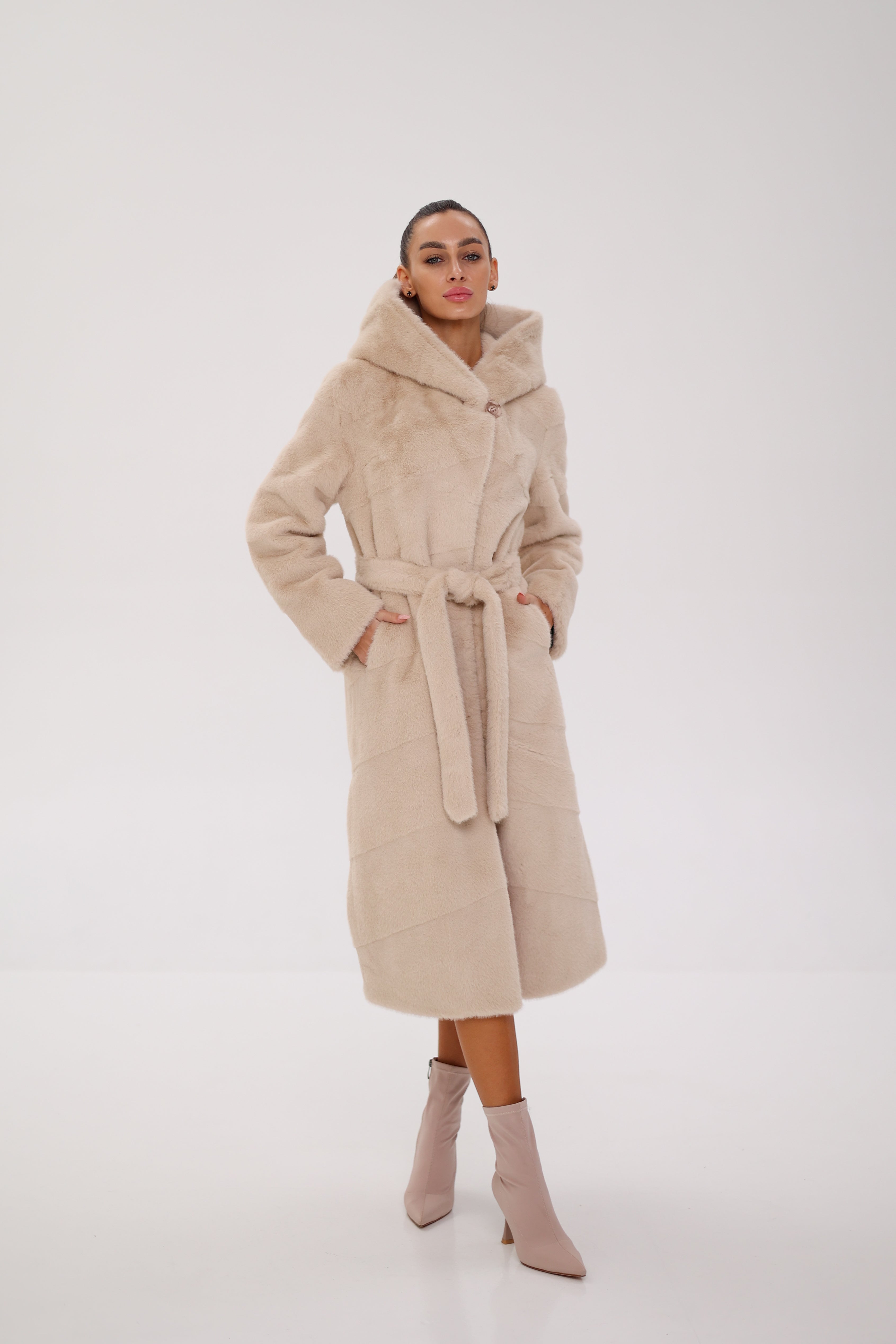Faux Mink Effect Fur Hooded Coat Alaska® Outerwear Company