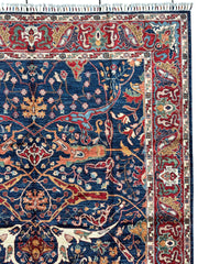 Hand-Knotted AfghanI Bidjar Ghazni Wool Rug – 6'7" x 9'10" – Elegant Floral Design Rugistan