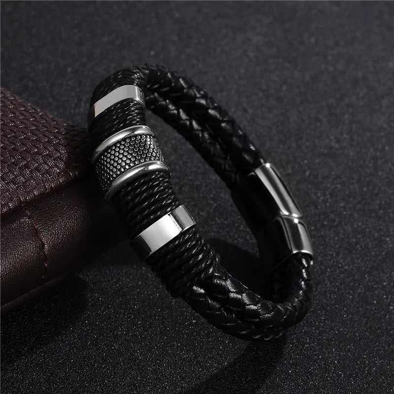Braided Leather Bracelet Family Shopolf