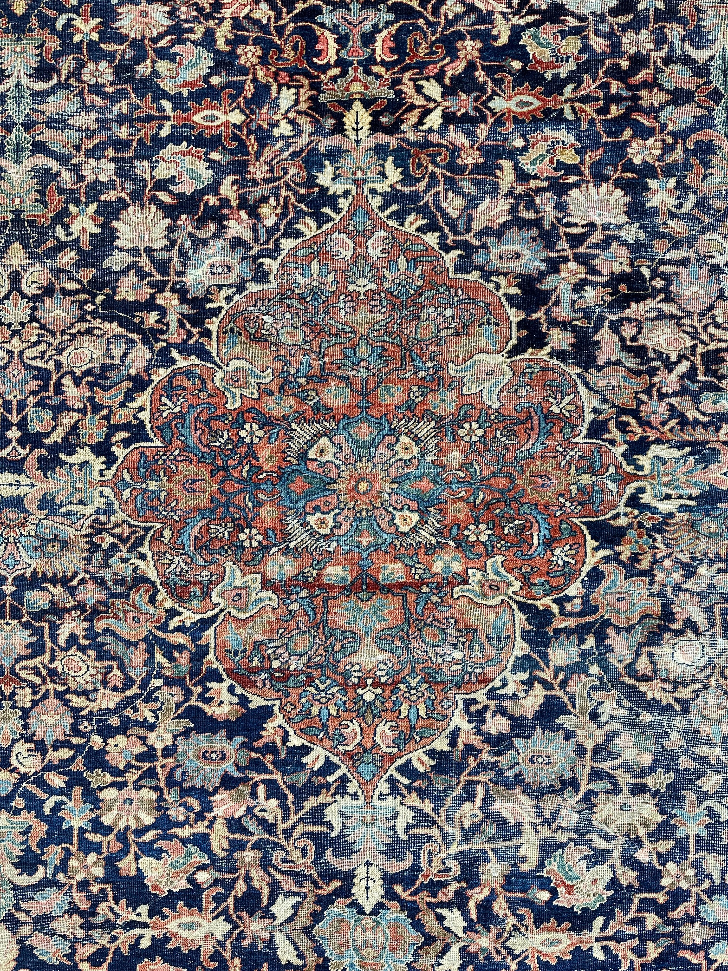 Antique Persian Mahal Rug 8’3”x12’ - Circa 1900 Treasure Rugistan