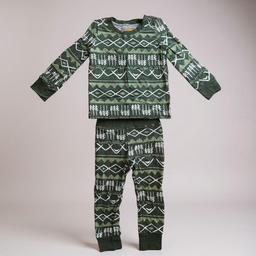 Green Mountain Bamboo PJ Set - Soft Kids Pajamas | Eco-Friendly Sleepwear Keep the Littles Wild