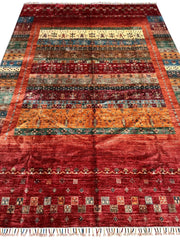 Afghani Khorjin Wool Rug – 7' x 9'10" – Vibrant Geometric & Tribal Patterns Rugistan