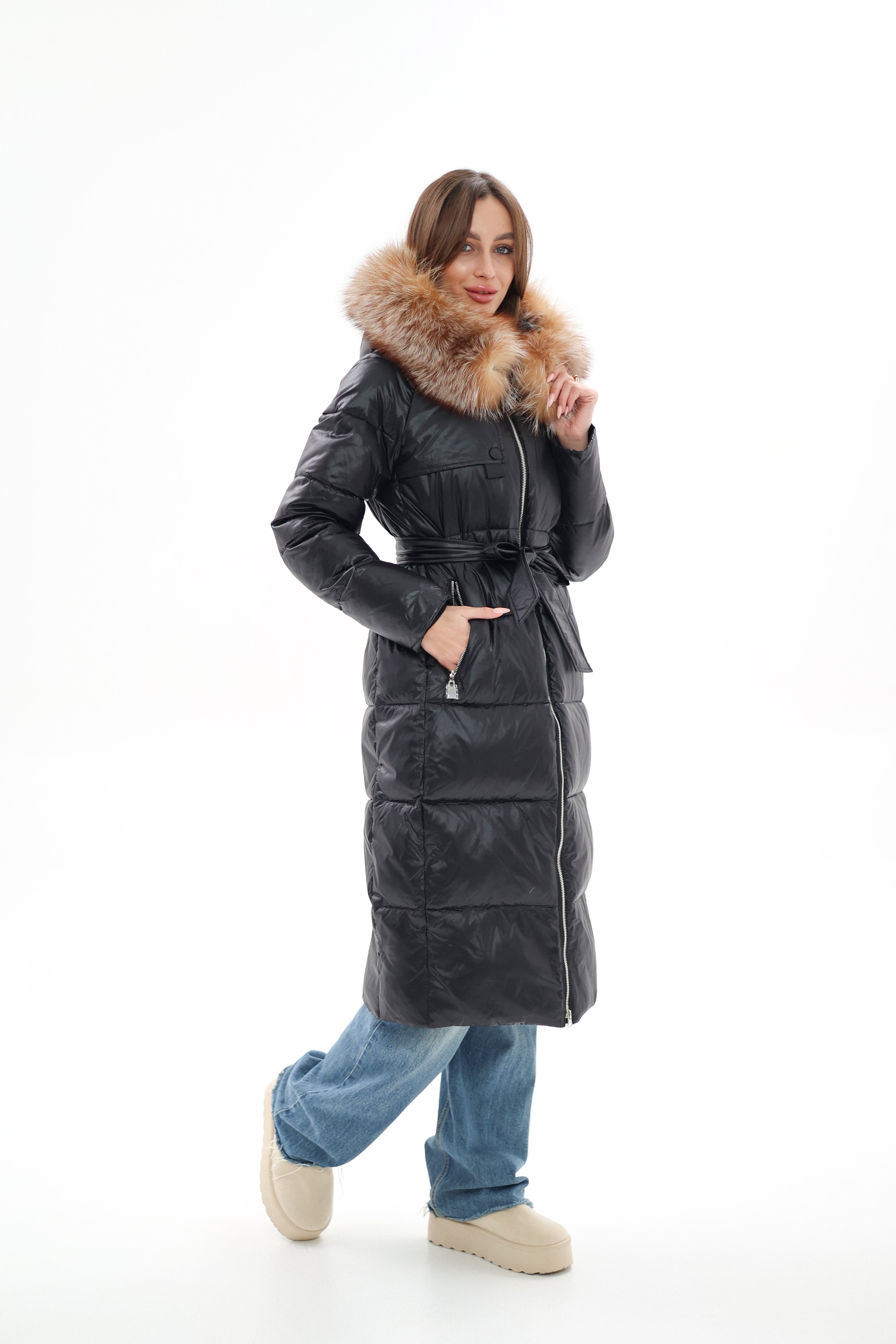 Genuine Silver Fox Fur Alternative Down Fill Coat Alaska® Outerwear Company