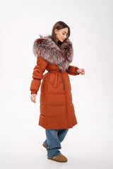 Genuine Silver Fox Fully Lined Hood Down Filled Coat Alaska® Outerwear Company