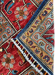 Hand-Knotted Afghani Bidjar Wool Rug – 9’x12’ – Intricate Geometric & Floral Motifs Rugistan