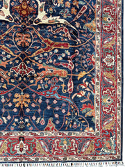 Hand-Knotted AfghanI Bidjar Ghazni Wool Rug – 6'7" x 9'10" – Elegant Floral Design Rugistan