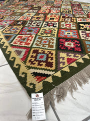 Hand-knotted Afghani Wool Kilim Rug 6’11”x9’11” Rugistan
