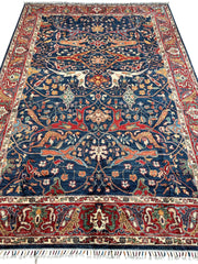 Hand-Knotted AfghanI Bidjar Ghazni Wool Rug – 6'7" x 9'10" – Elegant Floral Design Rugistan